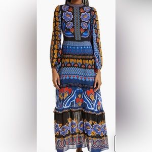 FARM Rio Ainika Long Sleeve Chiffon Dress